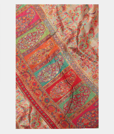 Beige Cashmere Kani Silk Saree T217008-image