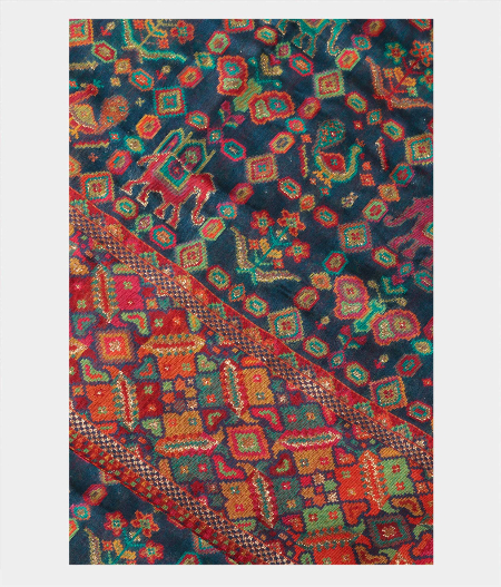 Blue  Cashmere Kani Silk Saree T216989 -image