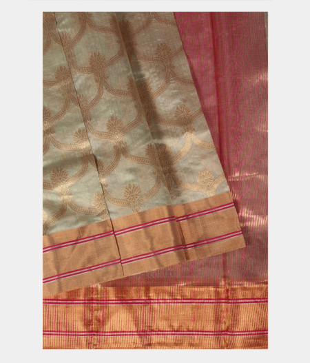 Light Green Chanderi Silk Saree T2166842