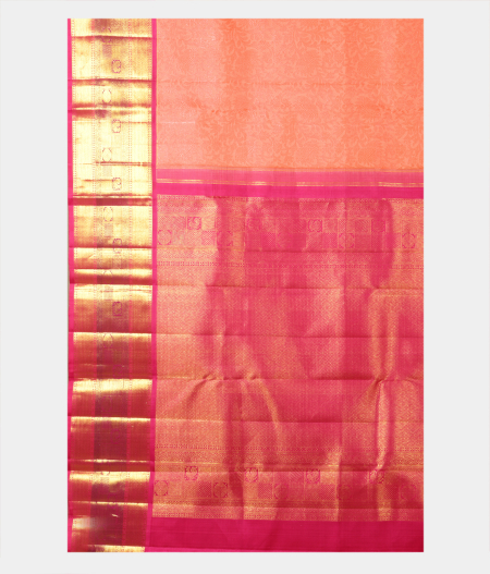 Peach Handwoven Kanjivaram Silk Saree T2123364