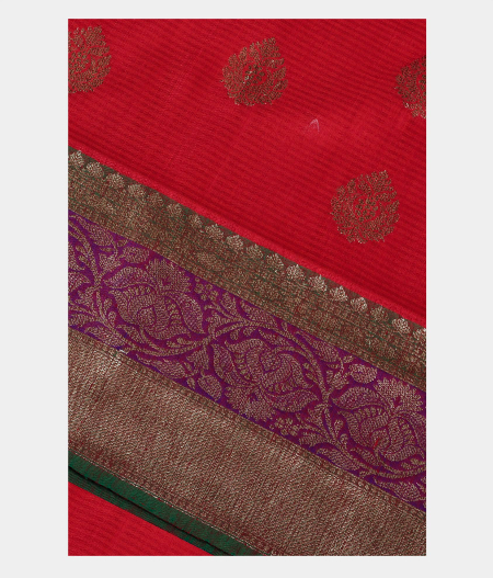 Red Banaras Tussar Saree T180891-image