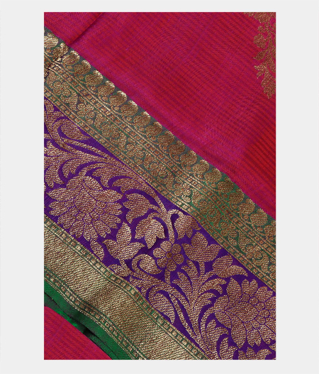 Magenta Banaras Tussar Saree T212903-image