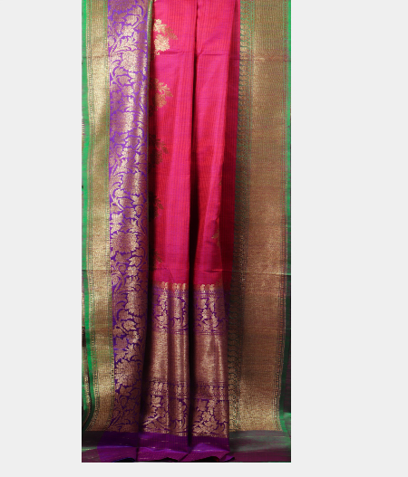 Magenta Banaras Tussar Saree T2129032