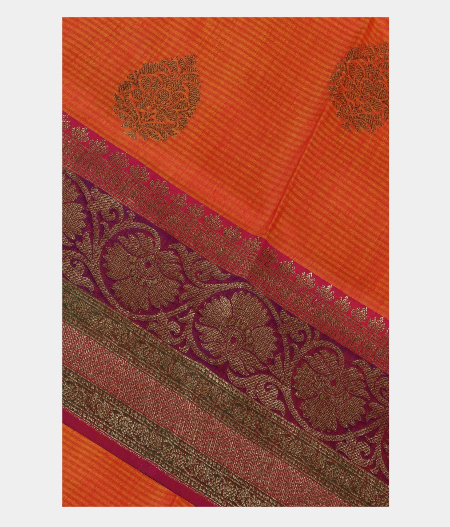 Orange Banaras Tussar Saree T212881-image