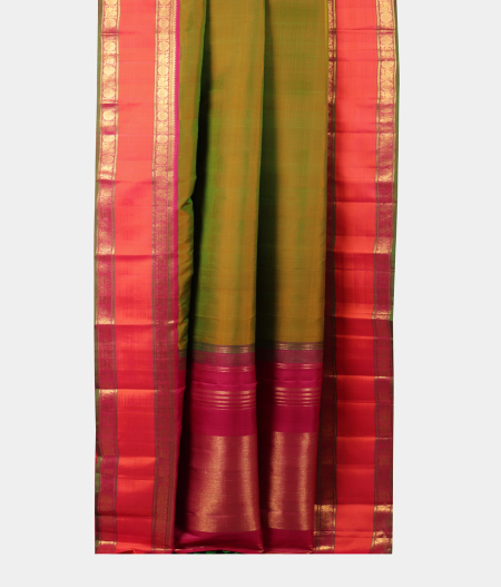 Yellowish Green Handwoven Kanjivaram Silk Saree T2096982