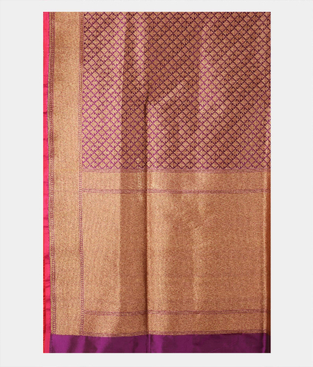 Purple Banaras Silk Saree T2114844