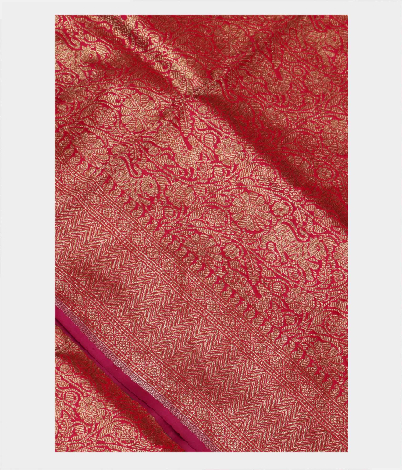 Magenta Banaras Silk Saree T198997-image