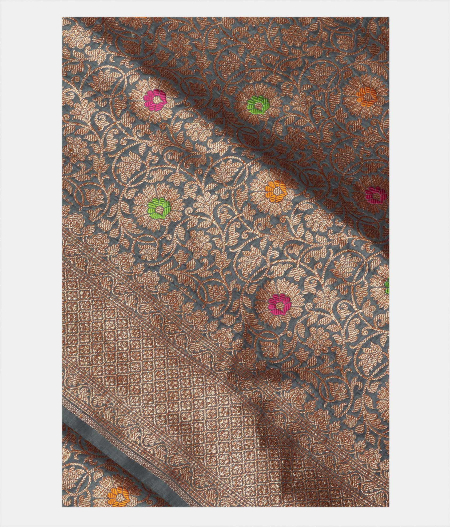 Grey Banaras Silk Saree T216666-image