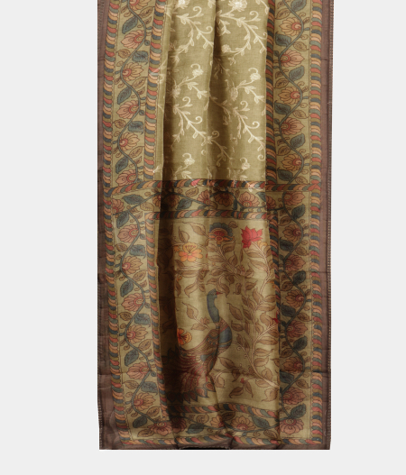 Green Kora Organza Embroidery Saree T2184082