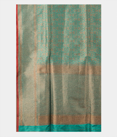 Turquoise Blue Banaras Silk Saree T1826304