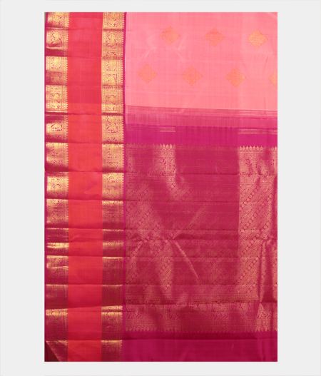 Pink Handwoven Kanjivaram Silk Saree T2175924