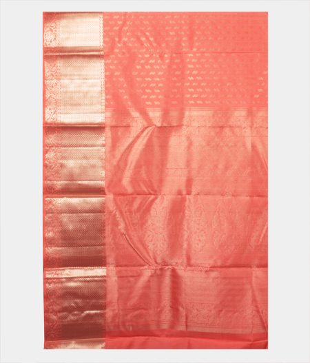 Peach Handwoven Kanjivaram Silk Saree T2139484