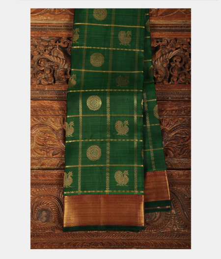 Green Handwoven Kanjivaram Silk Saree T211222-image