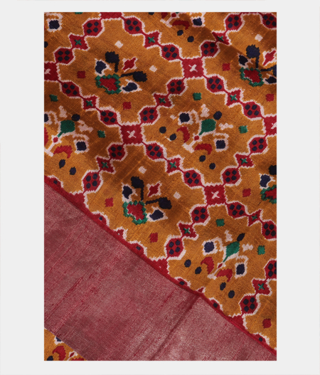 Mustard Yellow Printed Raw Silk Saree T207584-image