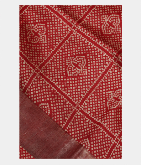 Red Printed Raw Silk Saree T198545-image