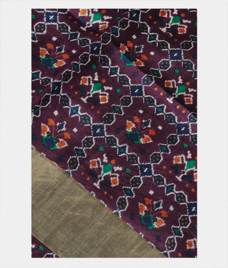 Purple Printed Raw Silk Saree T207592-image