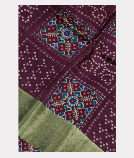 Purple Printed Raw Silk Saree T207581-image