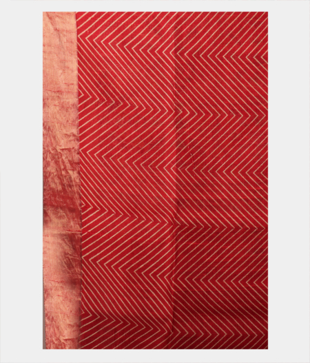 Red Printed Raw Silk Saree T2075913