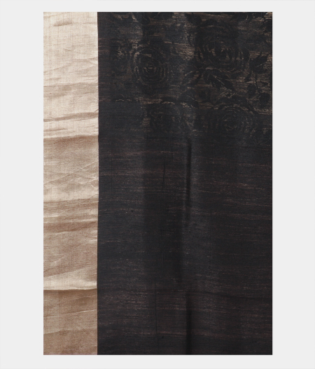 Beige Tussar Printed Saree T1446573