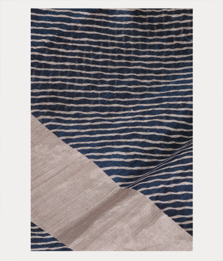 Blue Tussar Printed Saree T203452-image