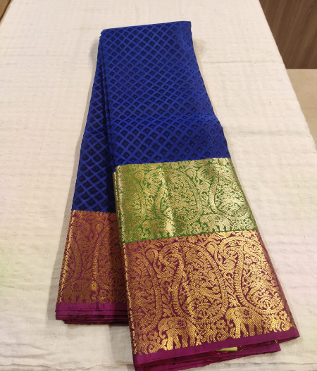 Dark Blue Soft Silk Saree T201441-image