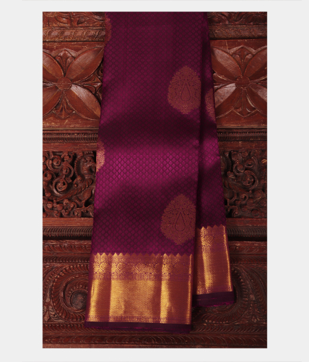 Purple Handwoven Kanjivaram Silk Saree T218128-image