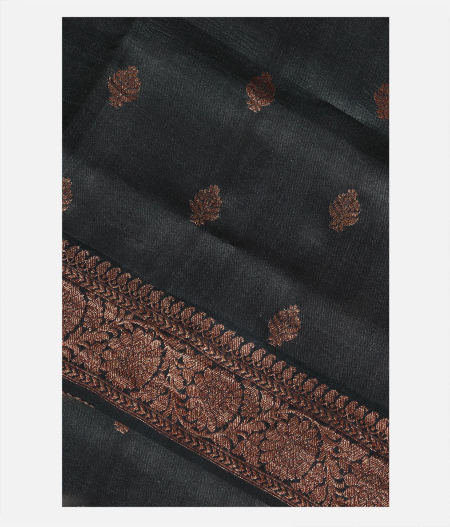 Dark Grey Tussar Saree T215847-image