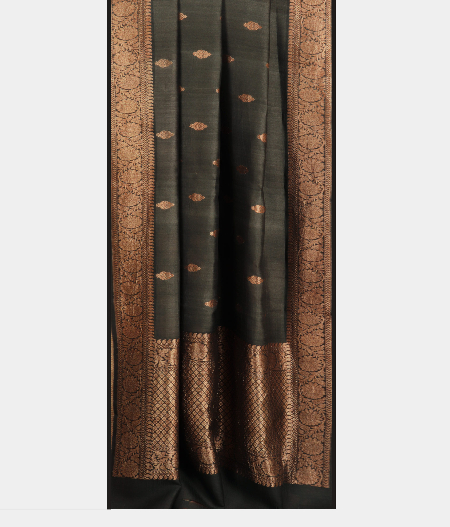 Dark Grey Tussar Saree T2158472