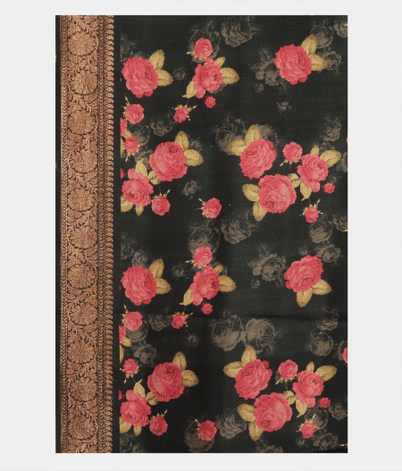 Dark Grey Tussar Saree T2158473