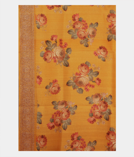 Yellow Tussar Saree T2159043