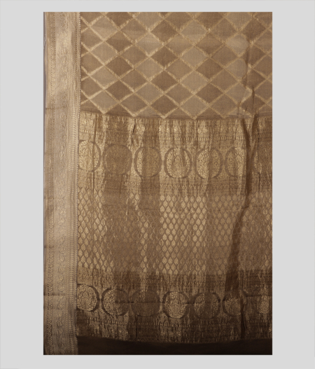 Grey Georgette Silk Saree T2192974