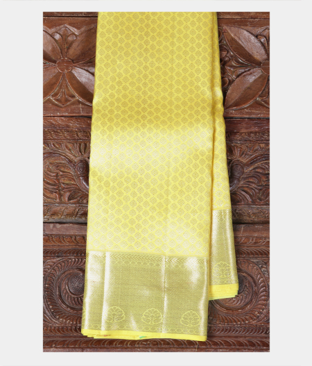 Greenish Yellow Handwoven Kanjivaram Silk Saree T208140-image