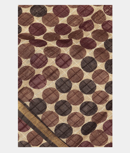 Beige Tussar Printed Saree T218586-image