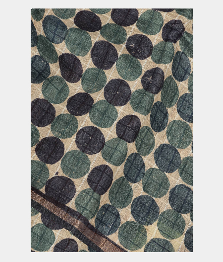 Off White Tussar Printed Saree T218577-image
