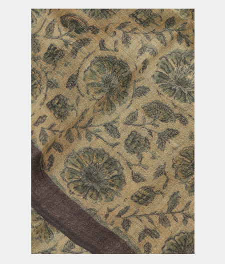 Beige Tussar Printed Saree T216541-image
