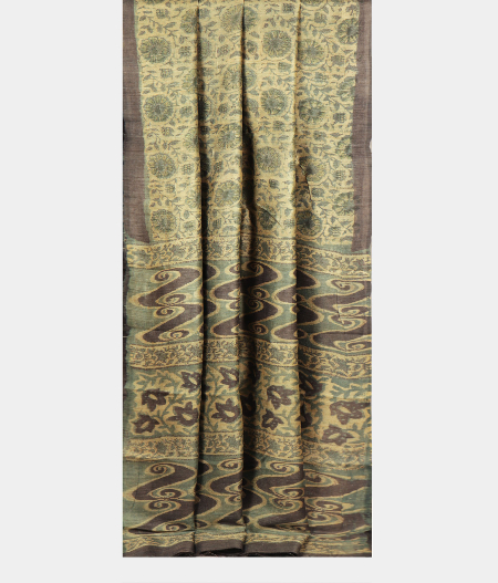 Beige Tussar Printed Saree T2165412