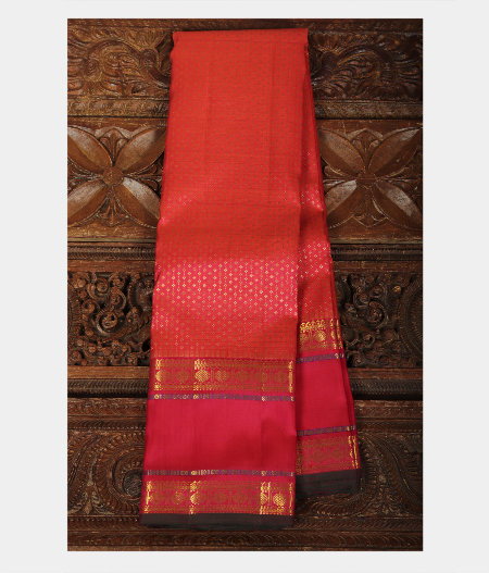 Pinkish Orange Handwoven Kanjivaram Silk Saree T218059-image