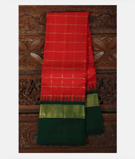 Red Handwoven Kanjivaram Silk Saree T217874-image