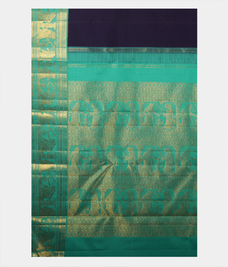  Dark Blue Handwoven Kanjivaram Silk Saree T2192434