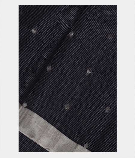 Midnight Blue Silk Cotton Saree T208625-image