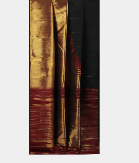 Black Handwoven Kanjivaram Silk Saree T2128242