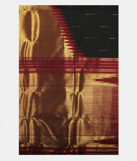 Black Handwoven Kanjivaram Silk Saree T2128244