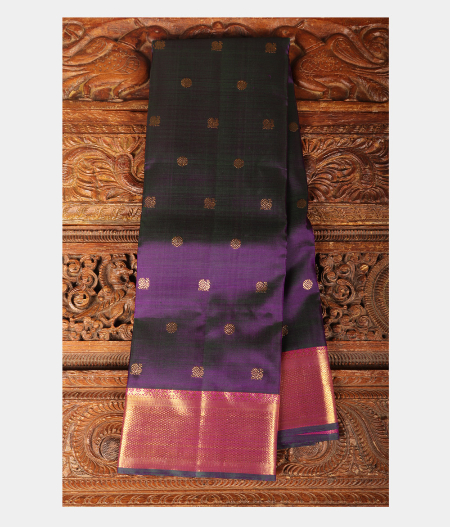 Peacock Blue Handwoven Kanjivaram Silk Saree T212016-image