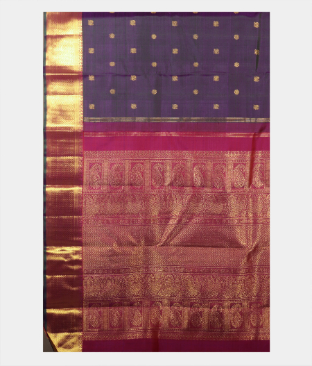 Peacock Blue Handwoven Kanjivaram Silk Saree T2120164