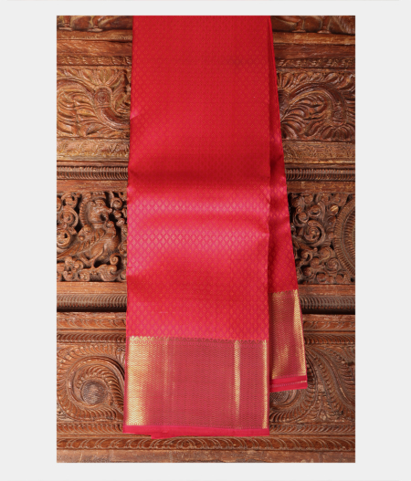 Pinkish Red Handwoven Kanjivaram Silk Saree T192758-image