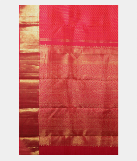 Pinkish Red Handwoven Kanjivaram Silk Saree T1927584