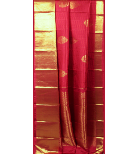 Red Handwoven Kanjivaram Silk Saree T1926532