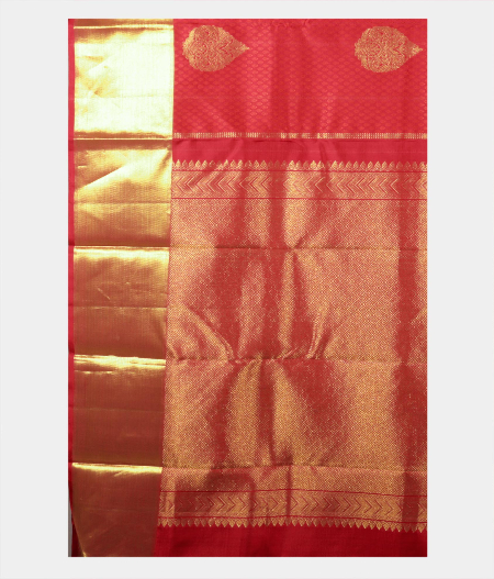 Red Handwoven Kanjivaram Silk Saree T1926534