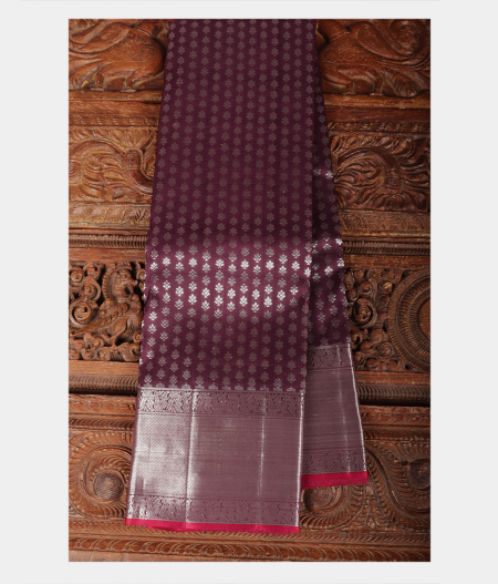 Wine Purple Handwoven Kanjivaram Silk Saree T196715-image