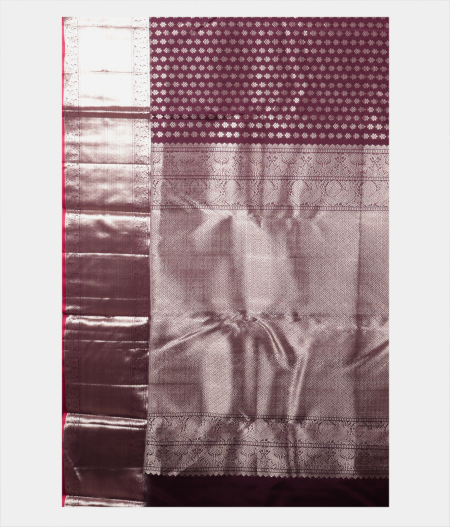 Wine Purple Handwoven Kanjivaram Silk Saree T1967154